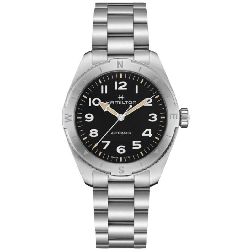 Hamilton Khaki Field Expedition Auto 41 mm Black Men`s Watch H70315130 - Face: Black, Dial: Black, Band: Silver