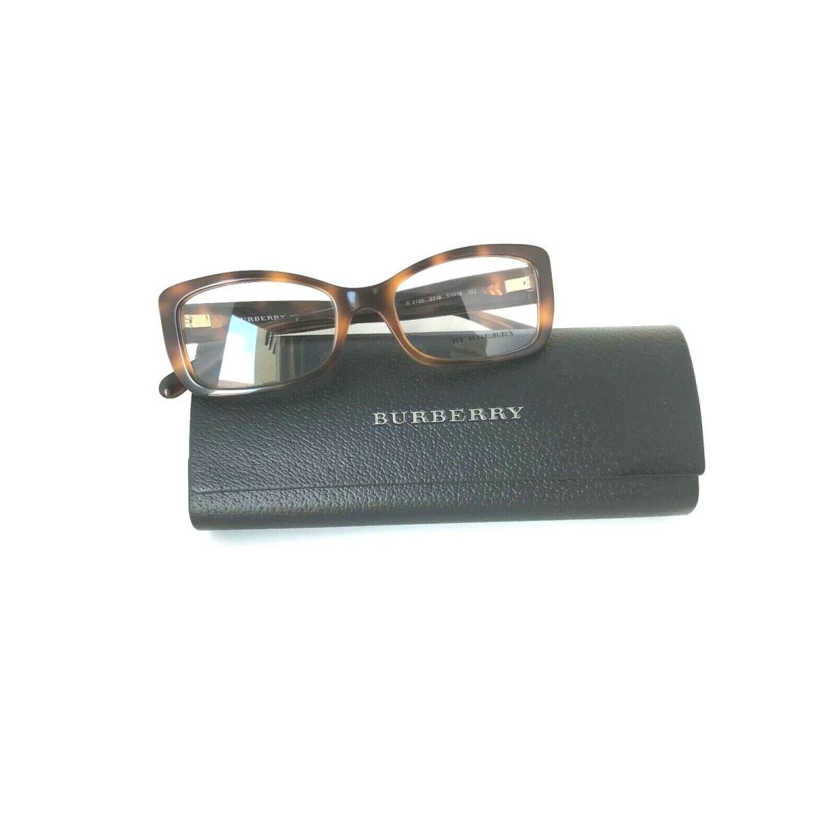 100 % Burberry Eyeglasses Frames B 2130 3316 Tortoise Italy