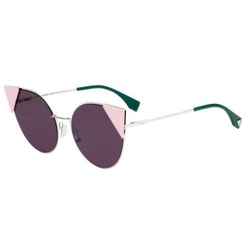 Fendi FF 0190/S 010 OM Cat-eye Sunglasses Palladium / Violet 57mm