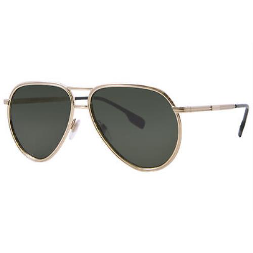 Burberry Scott BE3135 110971 Sunglasses Men`s Light Gold/green Pilot 59-mm
