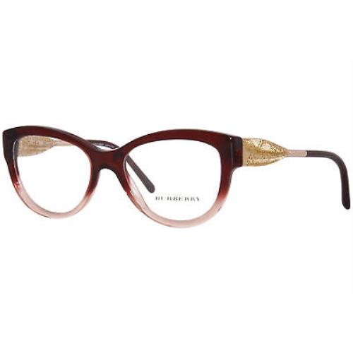 Burberry B-2210 3553 Eyeglasses Women`s Bordeaux Gradient Pink Full Rim 51mm