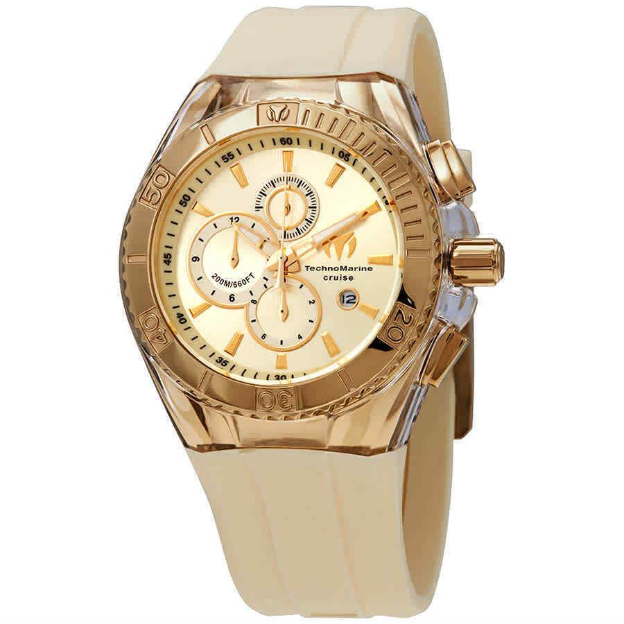 Technomarine Cruise Star Gold-tone Men`s Watch - TM-115216 - Dial: Gold, Band: Gold, Bezel: Champagne