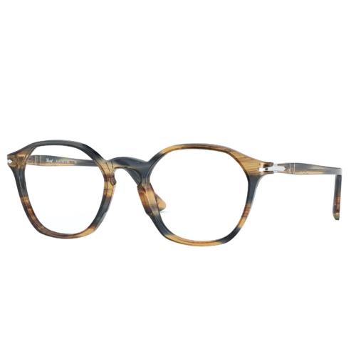 Persol PO3238V 1049 Striped Brown Demo Lens Men`s Eyeglasses 50 mm