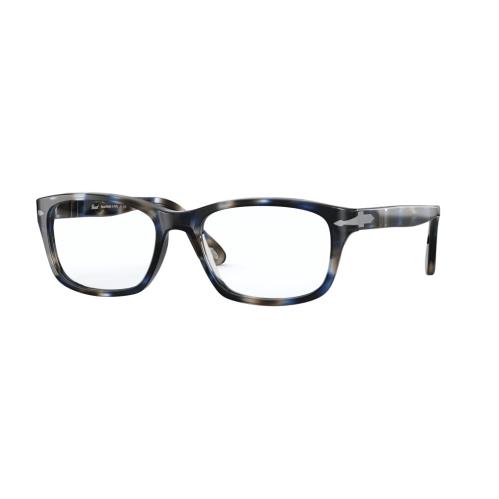 Persol PO3012V 1126 52 Blue Striped Grey Demo Lens Men`s Eyeglasses