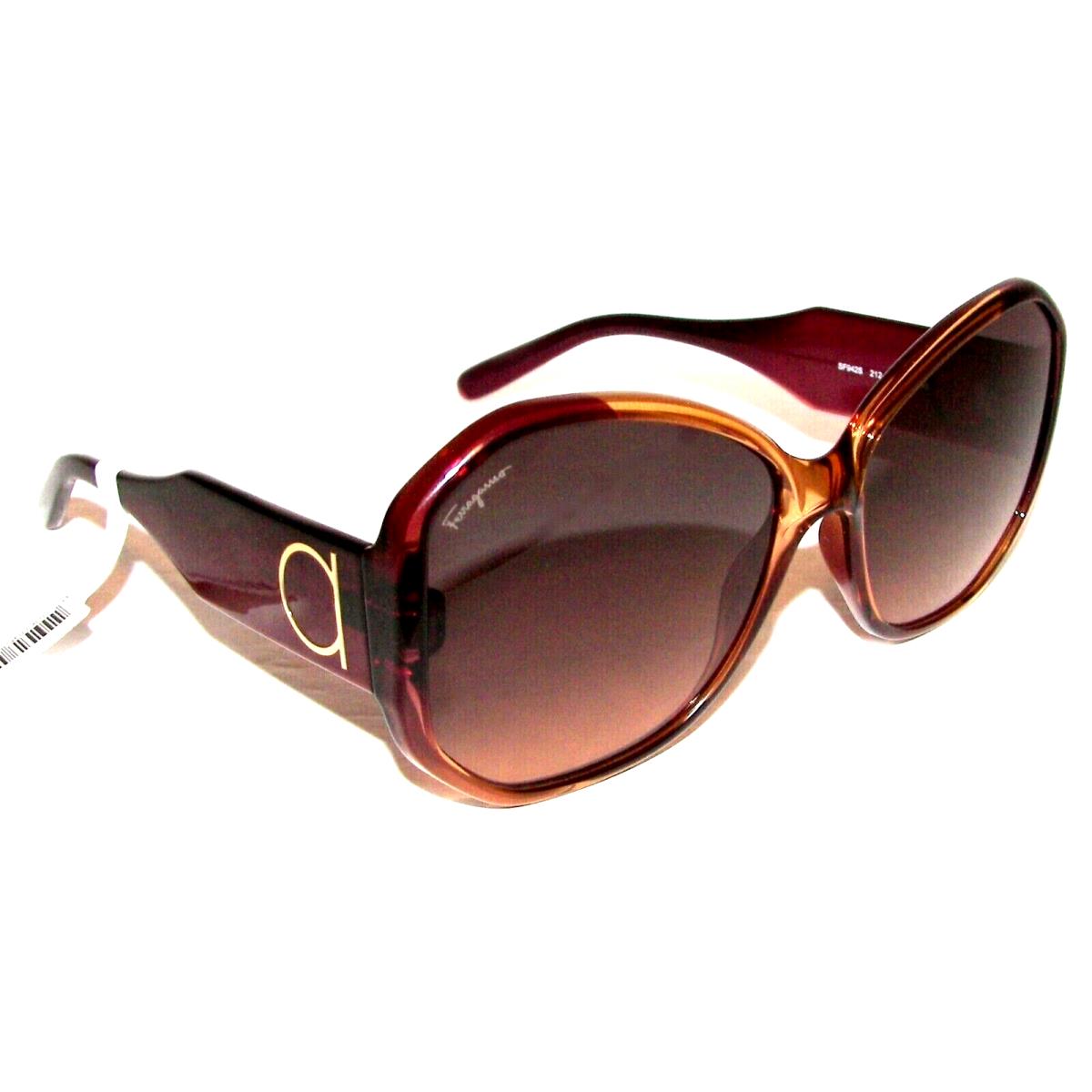 Salvatore Ferragamo Vine Caramel Gradient Sunglasses Made in Italy