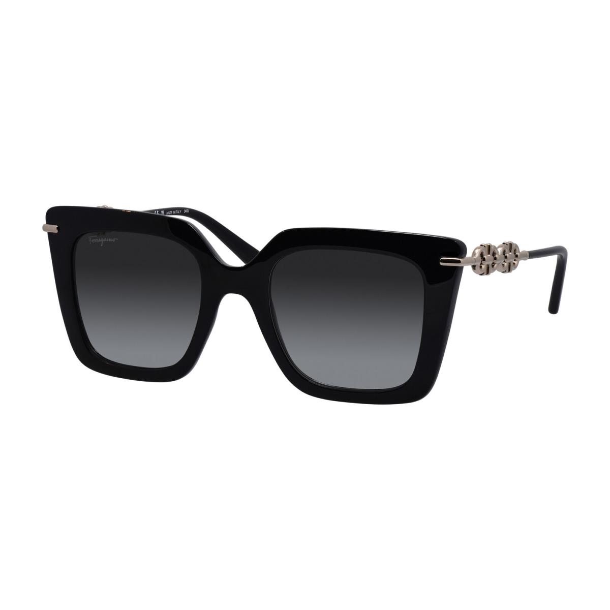 Salvatore Ferragamo SF 1041S 001 Black Plastic Sunglasses Grey Gradient Lens