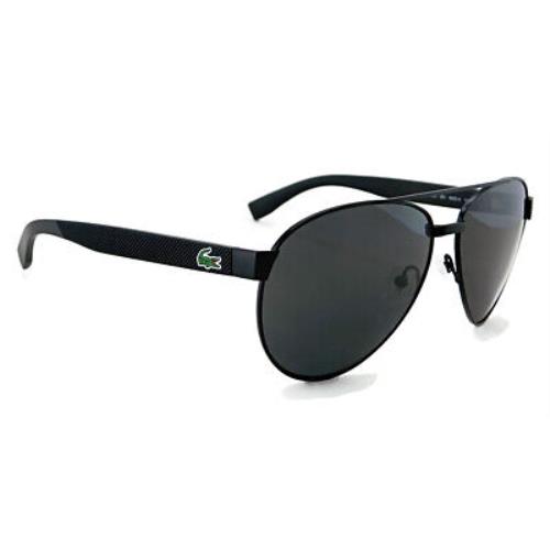 Lacoste Aviator Sunglasses L185S 001 Matte Black / Gray 60mm Lens - Matte Black Frame, Gray Lens