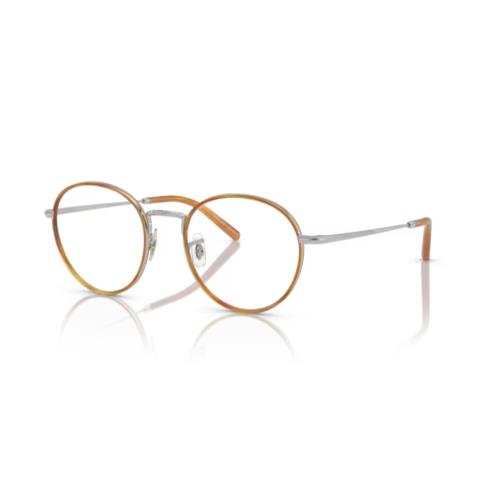 Oliver Peoples 0OV1333 Sidell 5036 Silver/amber Round 49mm Men`s Eyeglasses - Frame: Silver/amber