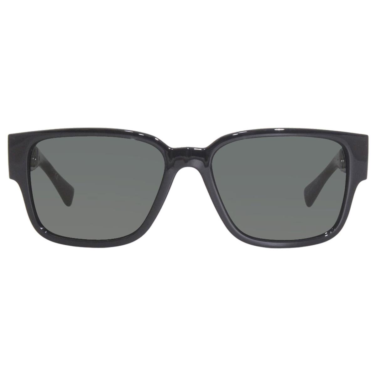 Versace 4412 GB1/71 Sunglasses Men`s Black-silver/dark Green Rectangular 57-mm