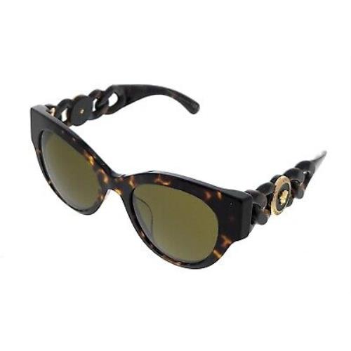 Versace 0VE4408F 108/73 Havana Cat Eye Sunglasses - Havana, Frame: Havana, Lens: Brown Gradient