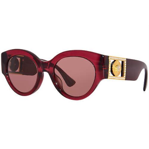 Versace VE4438B 538569 Sunglasses Women`s Transparent Parade Red/violet 52mm