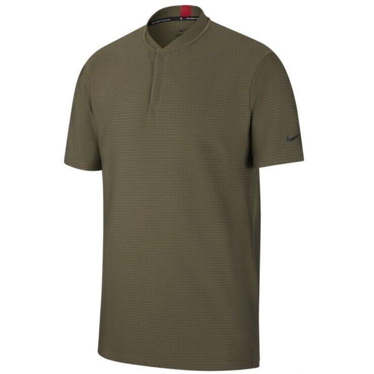 Men`s Xxl Nike Golf Polo Shirt TW Tiger Woods Blade Collar Army Olive CT3795