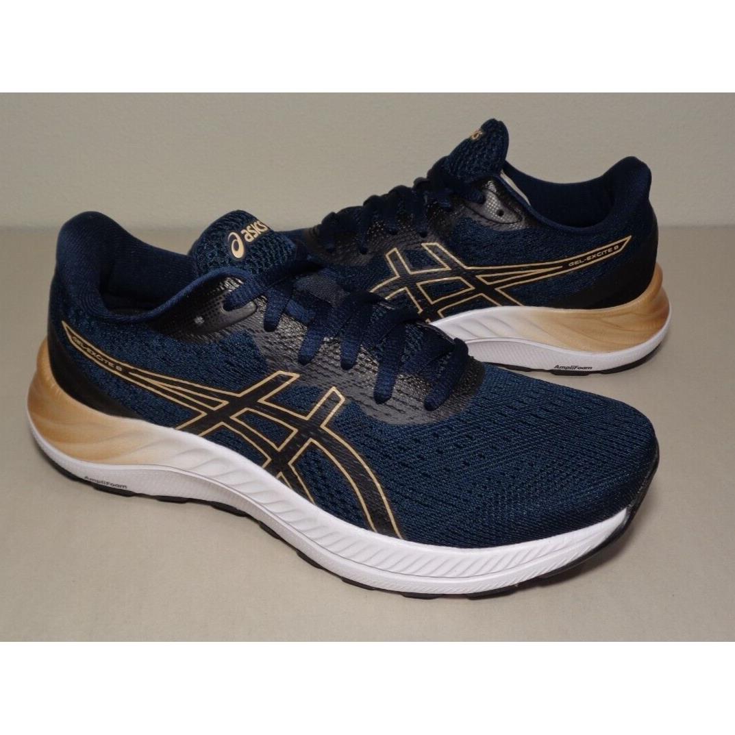 Asics Size 6.5 Wide Gel-excite 8 Blue Champagne Sneakers Women`s Shoes