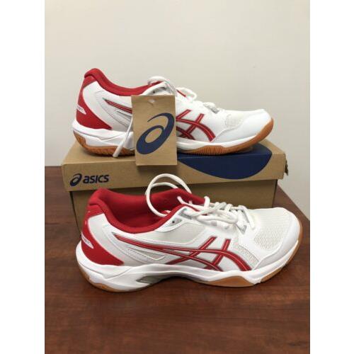 Asics Womens Volleyball Shoes Gel-rocket 10 White/classic Red 1073A047-100 - d2