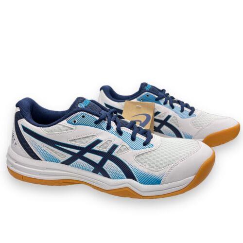 Asics Sneakers Men s 8 White Upcourt 5 Blue Gum Volleyball Shoes Sporty Athletic