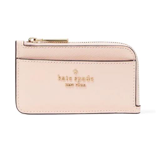 Kate Spade - Madison Saffiano Leather Top Zip Card Holder Conch Pink -KC583