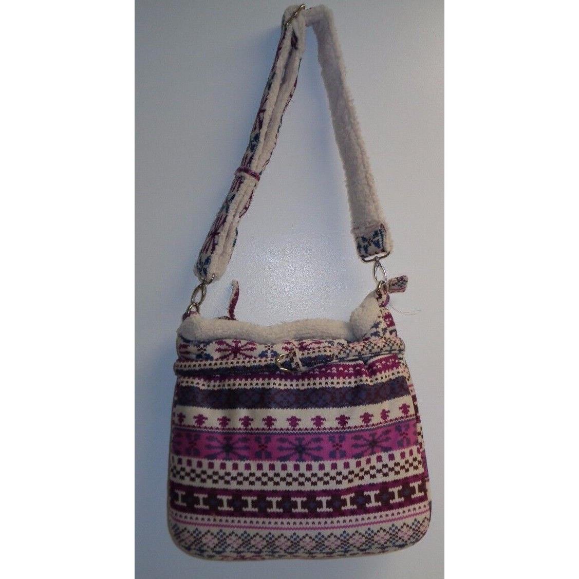 Steve Madden Donny Jdonny Purple Cotton Shoulder Bag Purse Womens Handbag