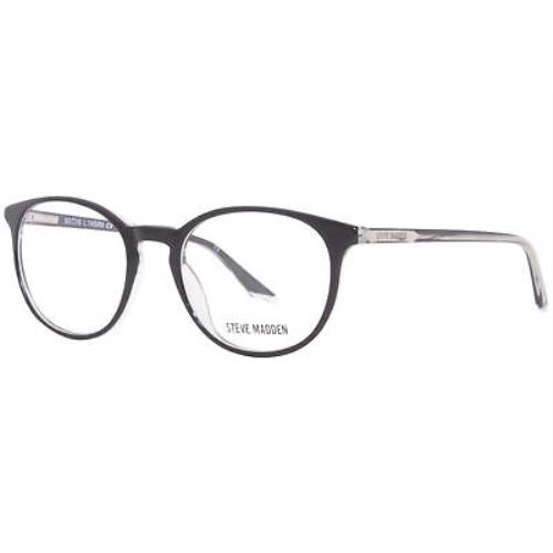Steve Madden Passha Eyeglasses Frame Women`s Black Laminate Full Rim Round 50mm