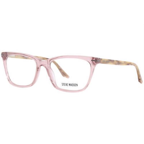 Steve Madden Shantti Eyeglasses Frame Women`s Rose Crystal Full Rim Cat Eye 53mm