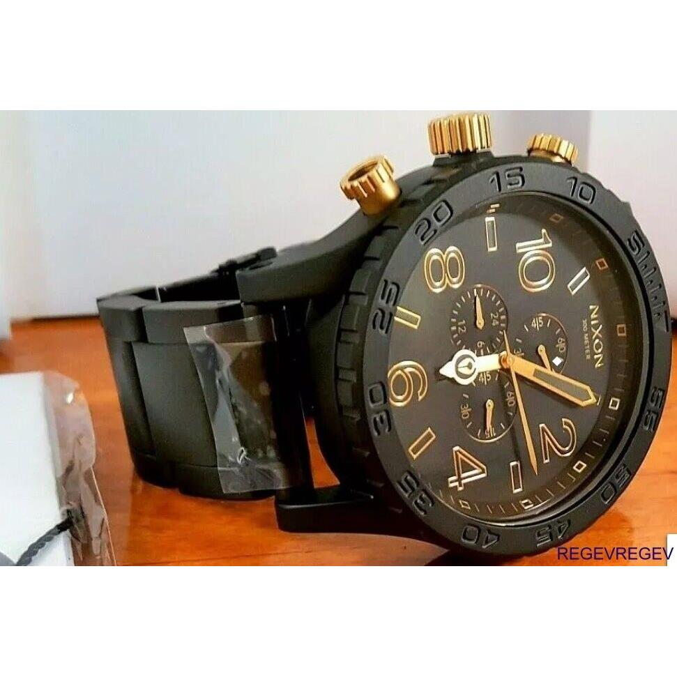 Nixon Watch A0831041 51-30 Chrono Matte Black Gold A083-1041 5130 US