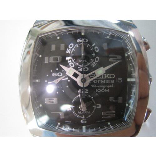 Seiko Premier Men`s Watch Alarm Chrono All Stainless S.original Japan SNA143