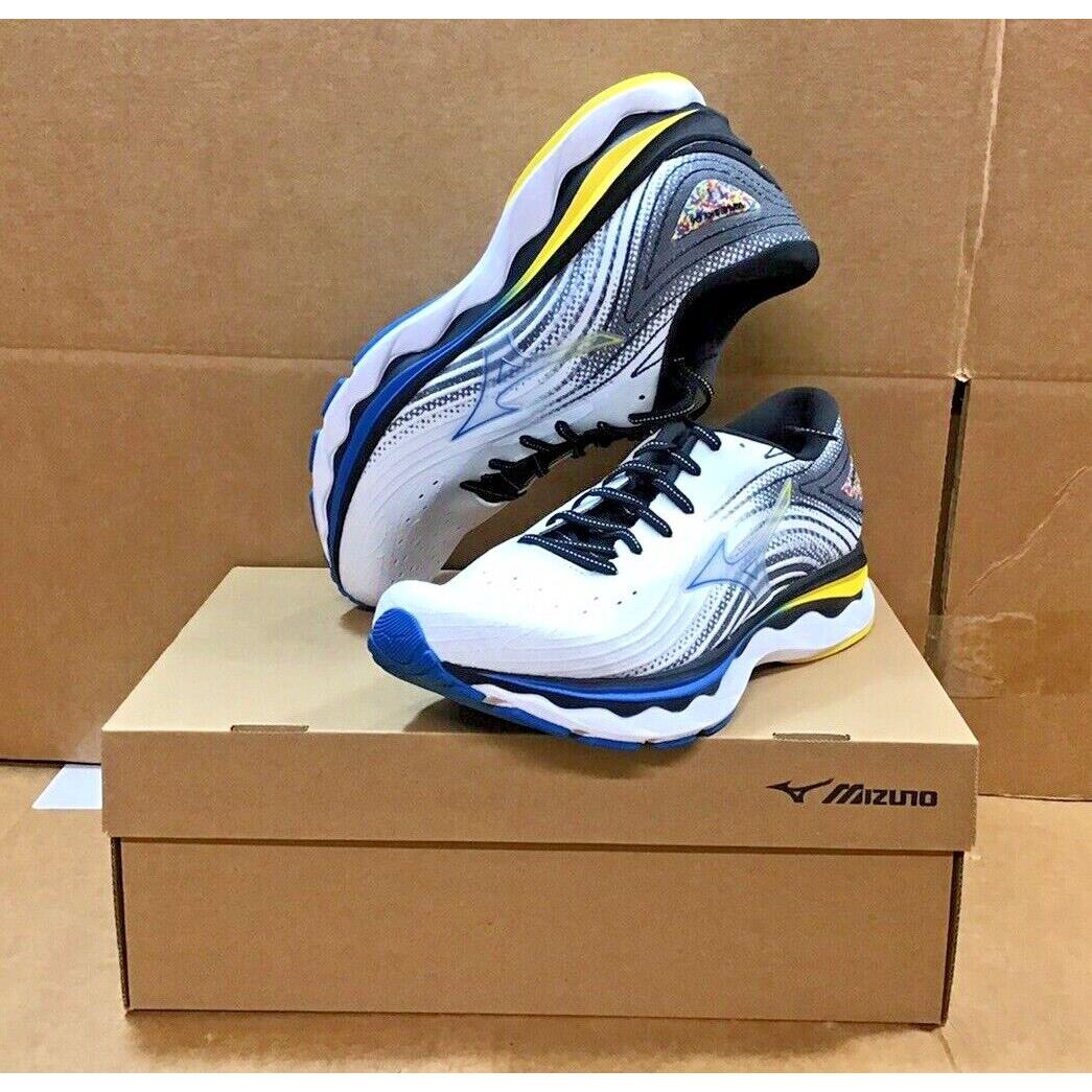 Mizuno Men`s Wave Sky 6 White/cyber Yellow Running Shoes