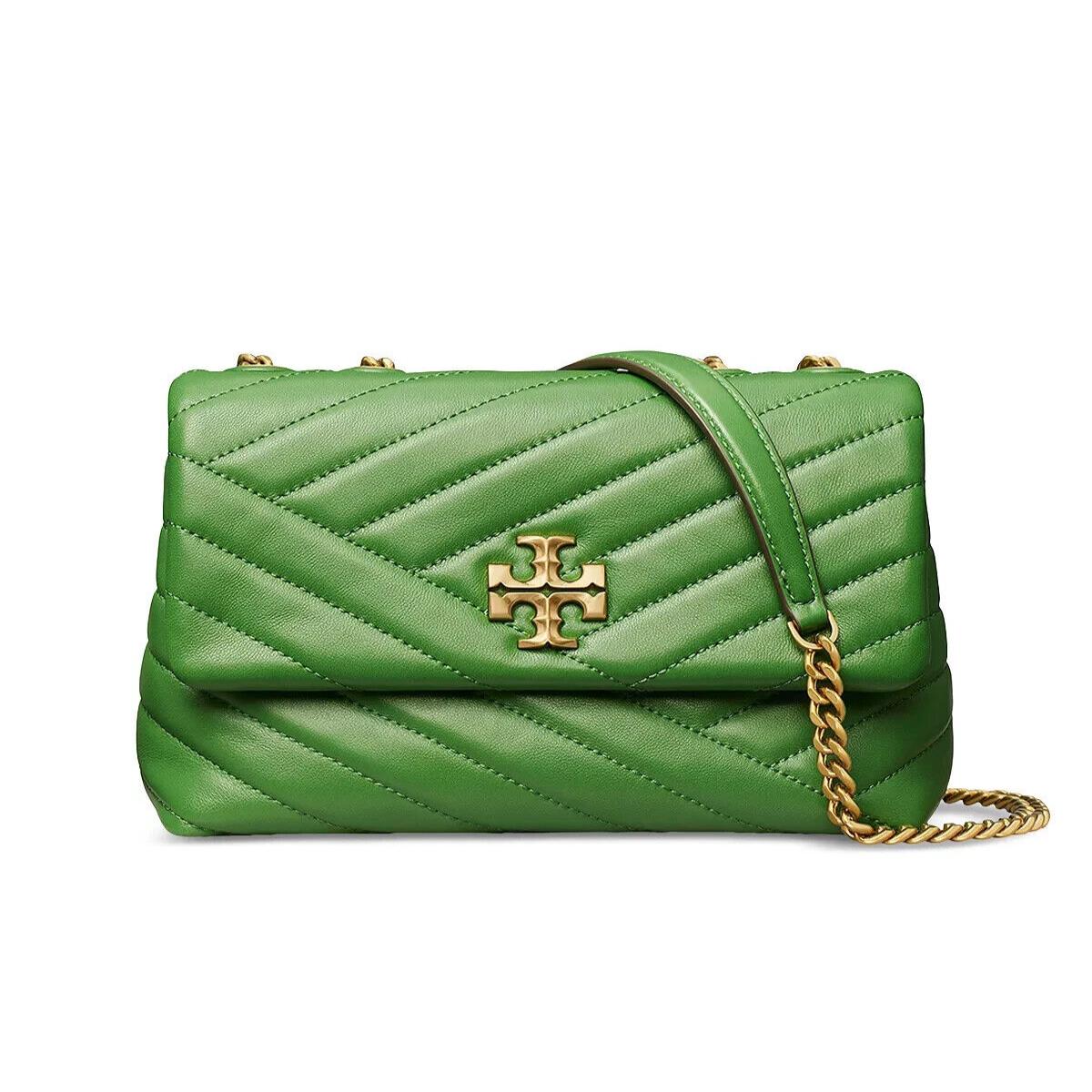 Tory Burch Kira Chevron Small Leather Shoulder Bag Basil Green