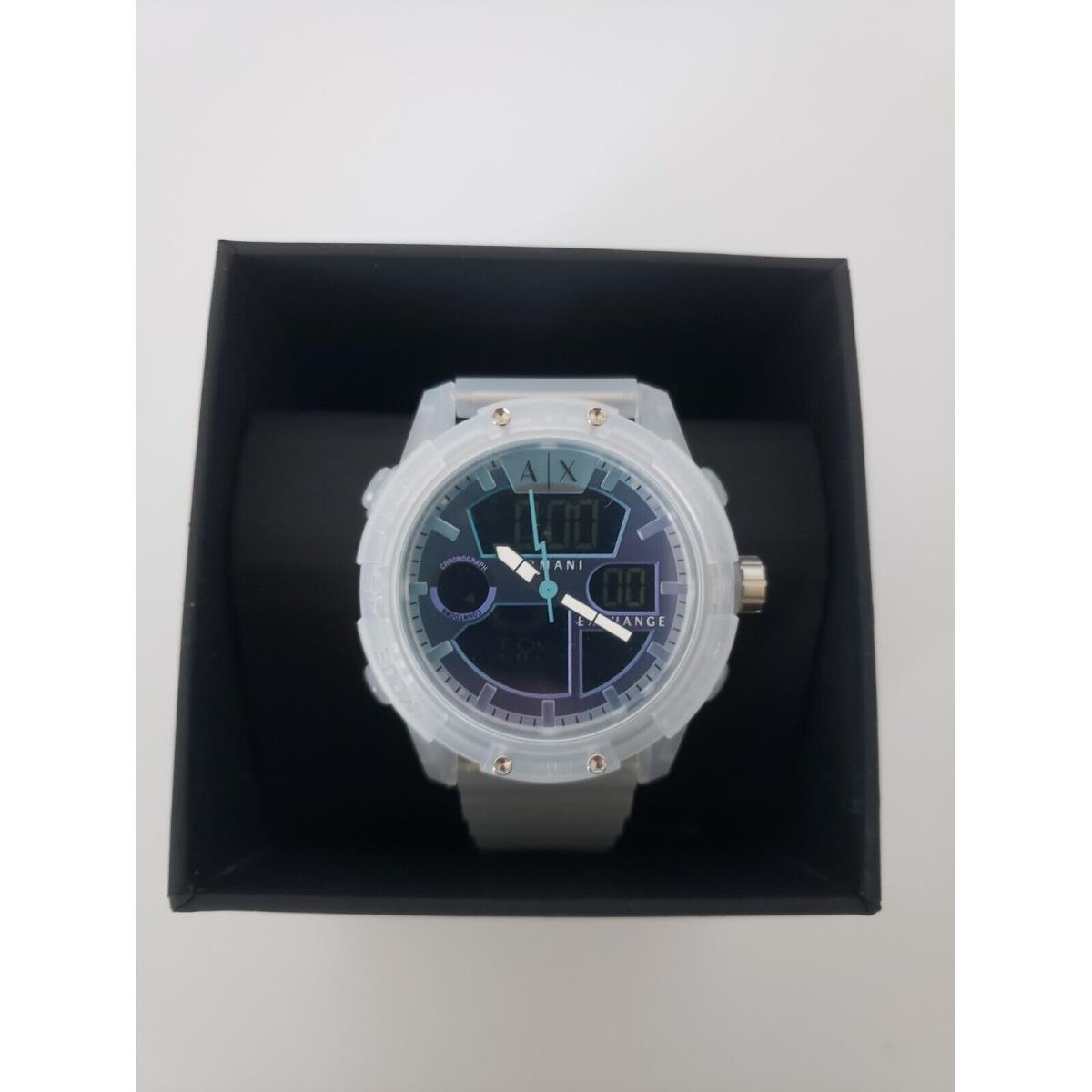 Armani Exchange Men`s Analog-digital Clear Silicone Watch AX2963