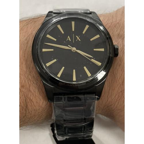 Armani Exchange AX7102 Men Black Stainless Steel Watch Bracelet