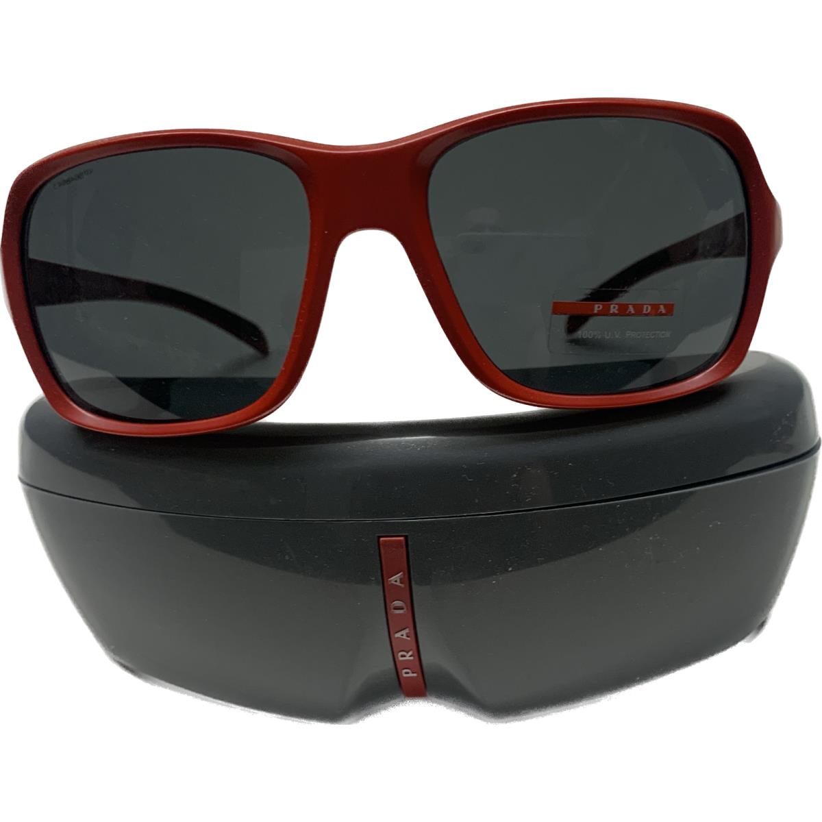 Prada SPS07L Color ZVI1A1 Sunglasses - Red Frame, Red Lens
