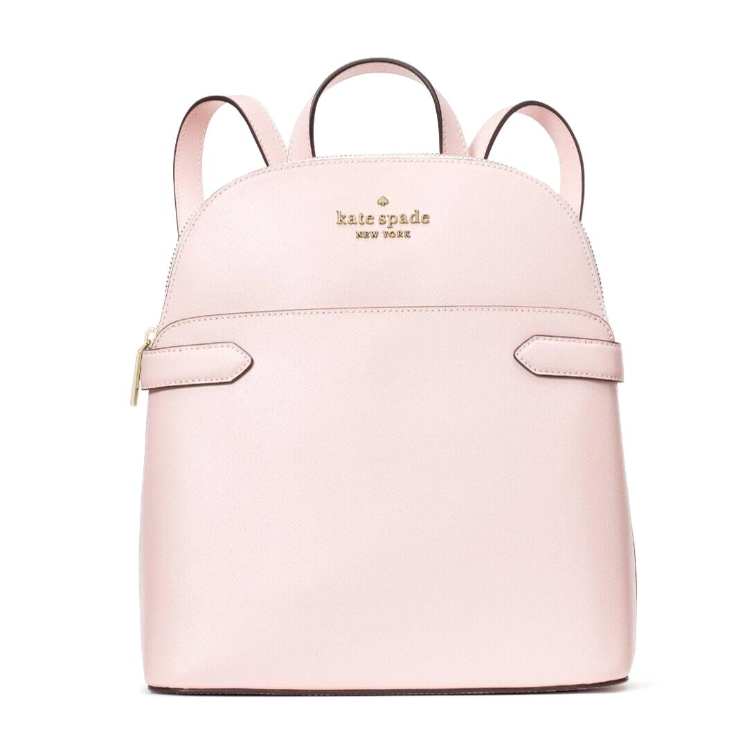 New Kate Spade Staci Saffiano Leather Dome Backpack Light Rosebud with Dust Bag