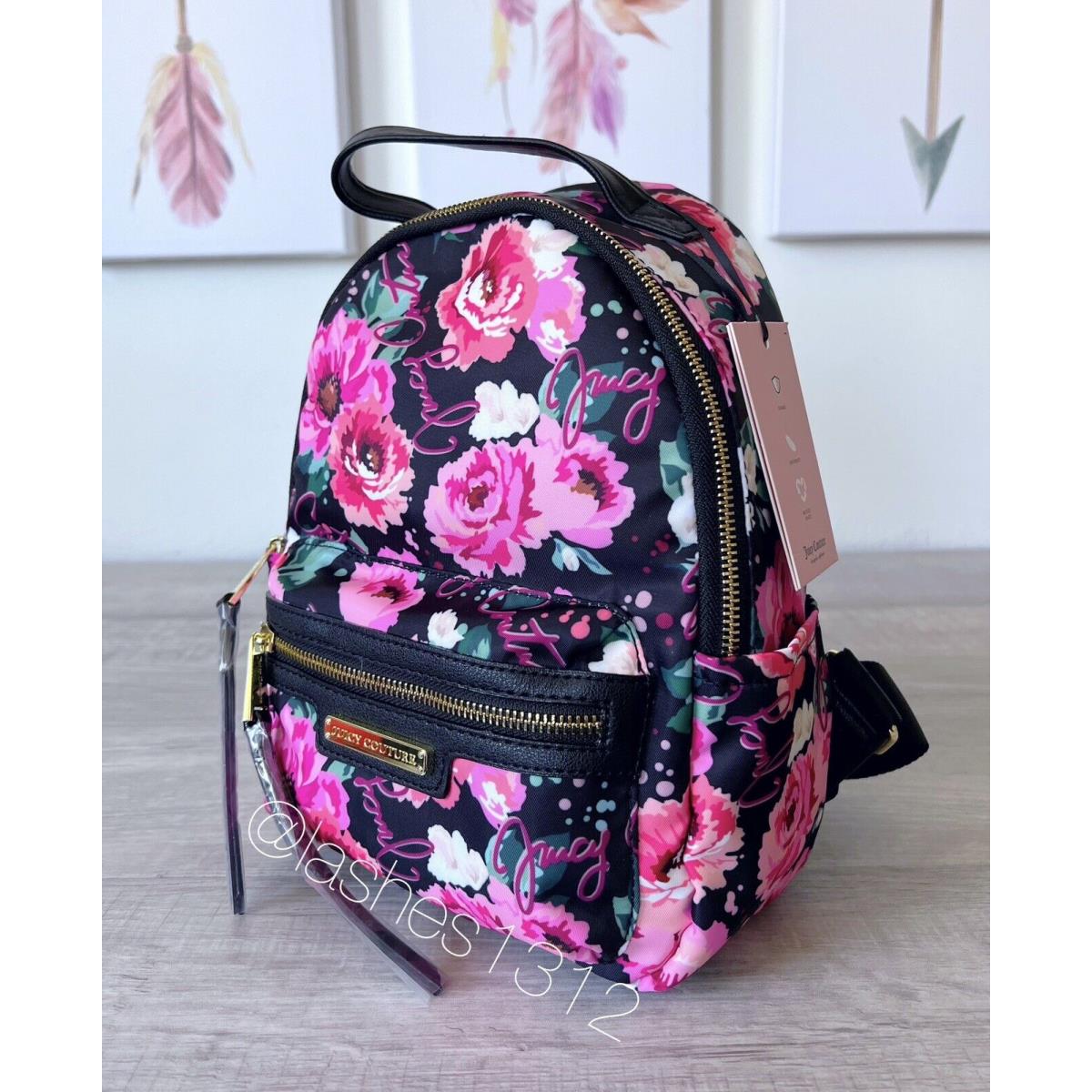 Juicy Couture Bag Rosie Mini Backpack - Black Floral Print