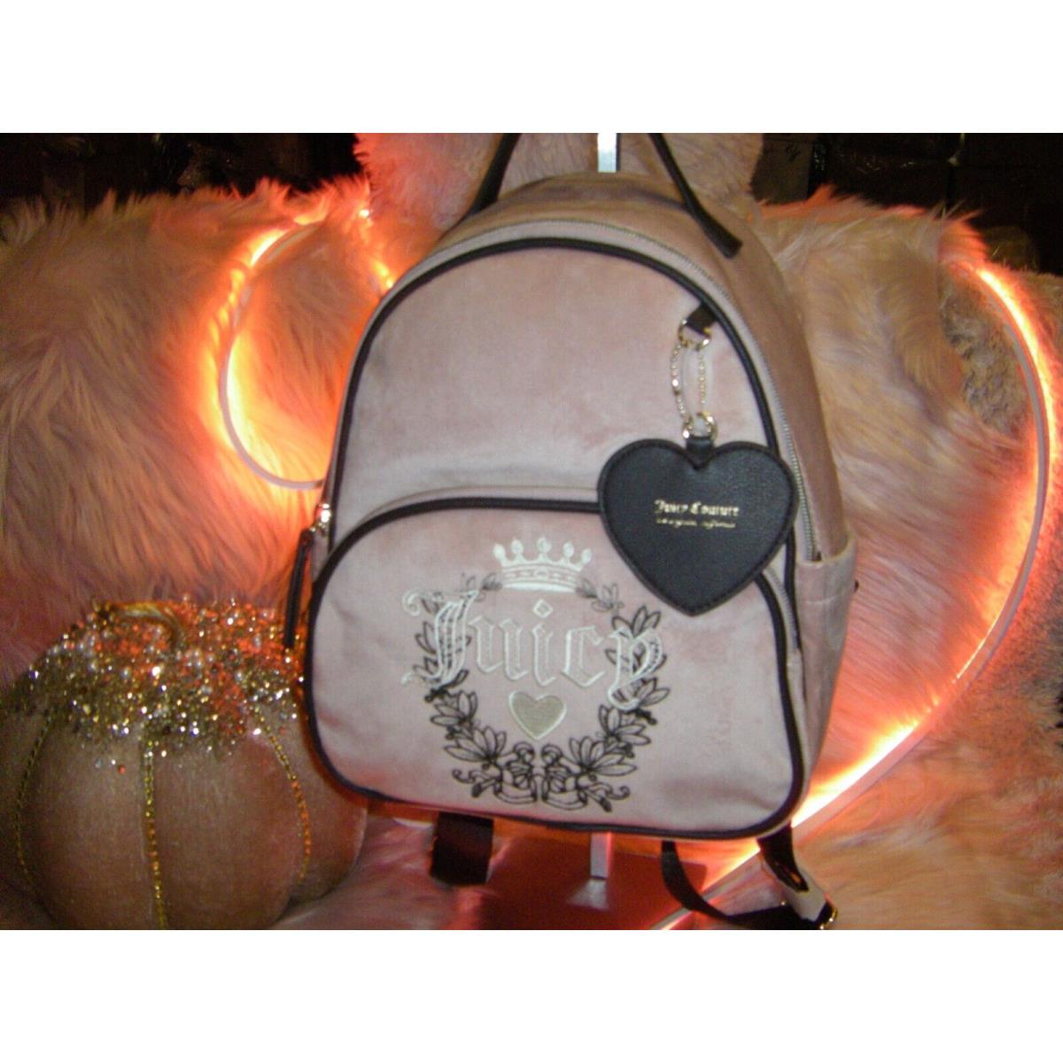 Juicy Couture Backpack Heritage Collection Dusty Blush Velvet Keycha