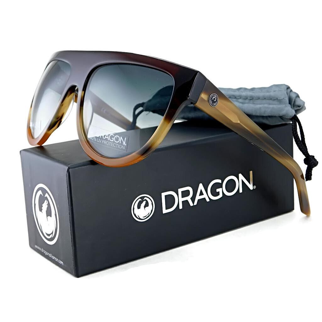 Dragon Dusk Sunglasses Dark Brown Horn / Lumalens Gradient Smoke Lens