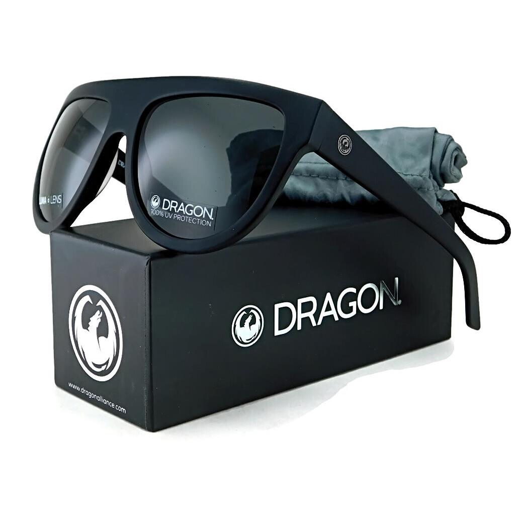 Dragon Dusk Unisex Sunglasses Matte Black / Lumalens Smoke Lens - Frame: Matte Black, Lens: