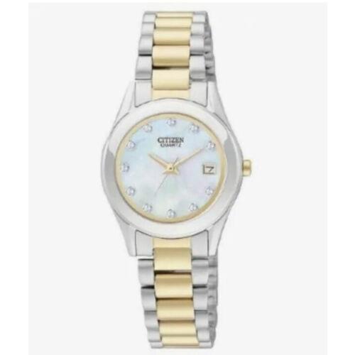 Citizen EU2664-59D Women`s Two-tone Watch Swarovski W/pearl Dial 26mm