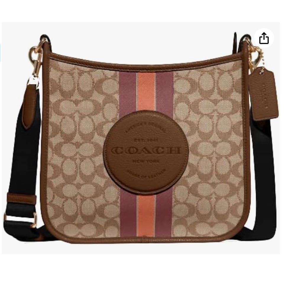 Coach Women`s Dempsey File Crossbody Shoulder Bag in Signature Jacquard - Exterior: Brown, Lining: Brown