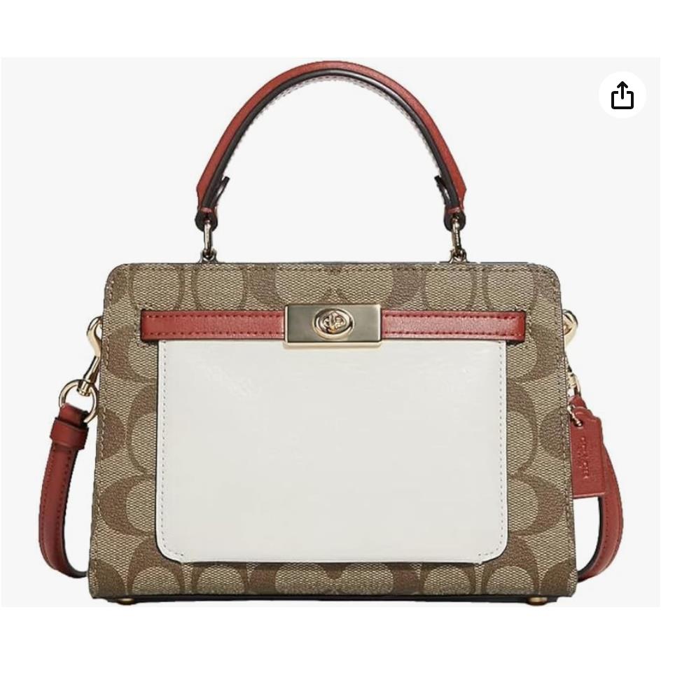 Coach Women`s Mini Lane Top Handle in Signature Canvas Brown - Handle/Strap: Brown, Exterior: Brown, Lining: Brown