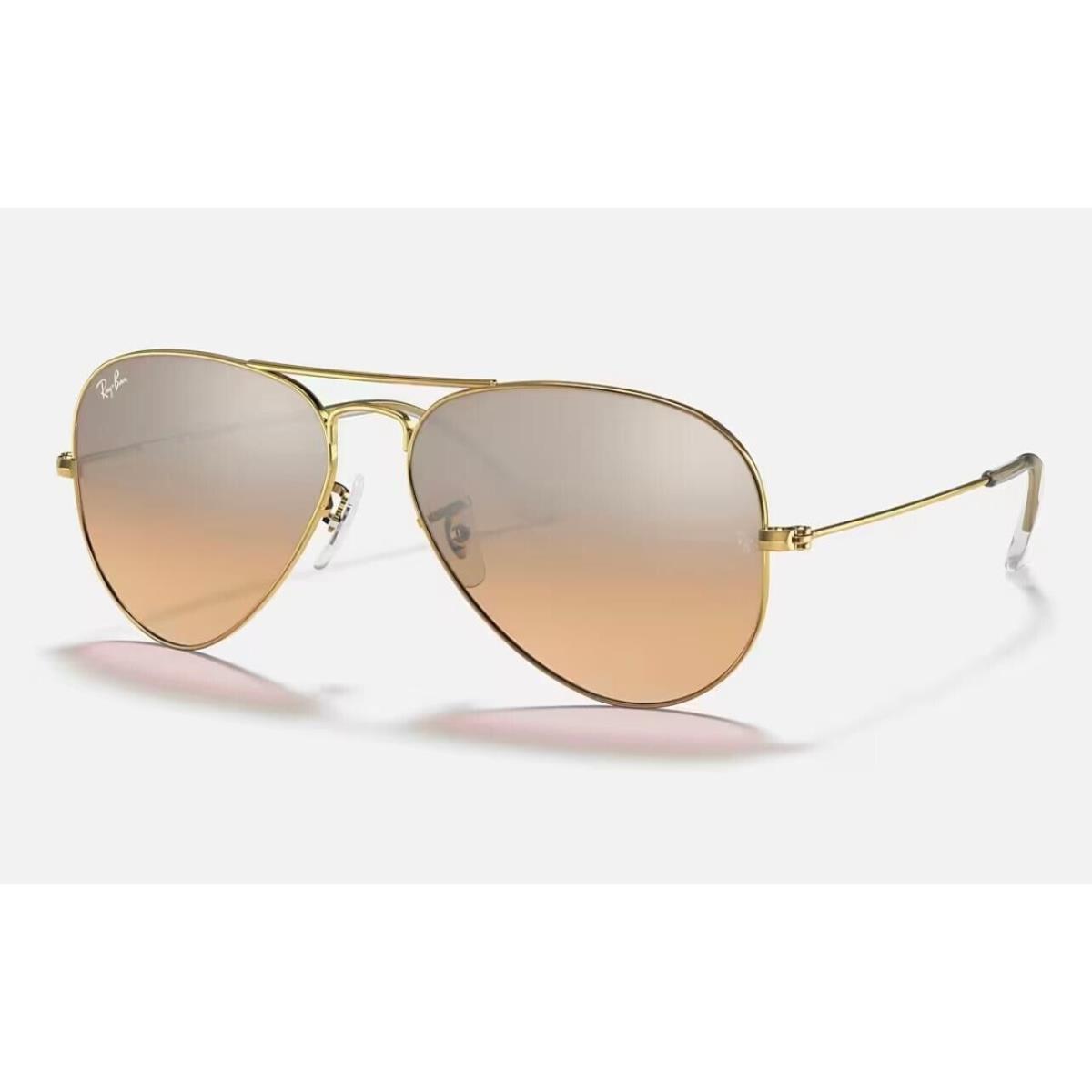 Ray-ban RB3025 Men`s Classic Aviator Sunglasses Gold/silver-pink Lens 58/14