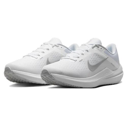 Women Nike Air Winflo 10 Running/athletic Shoes White/metallic Silver DV4023-102 - White/metallic silver