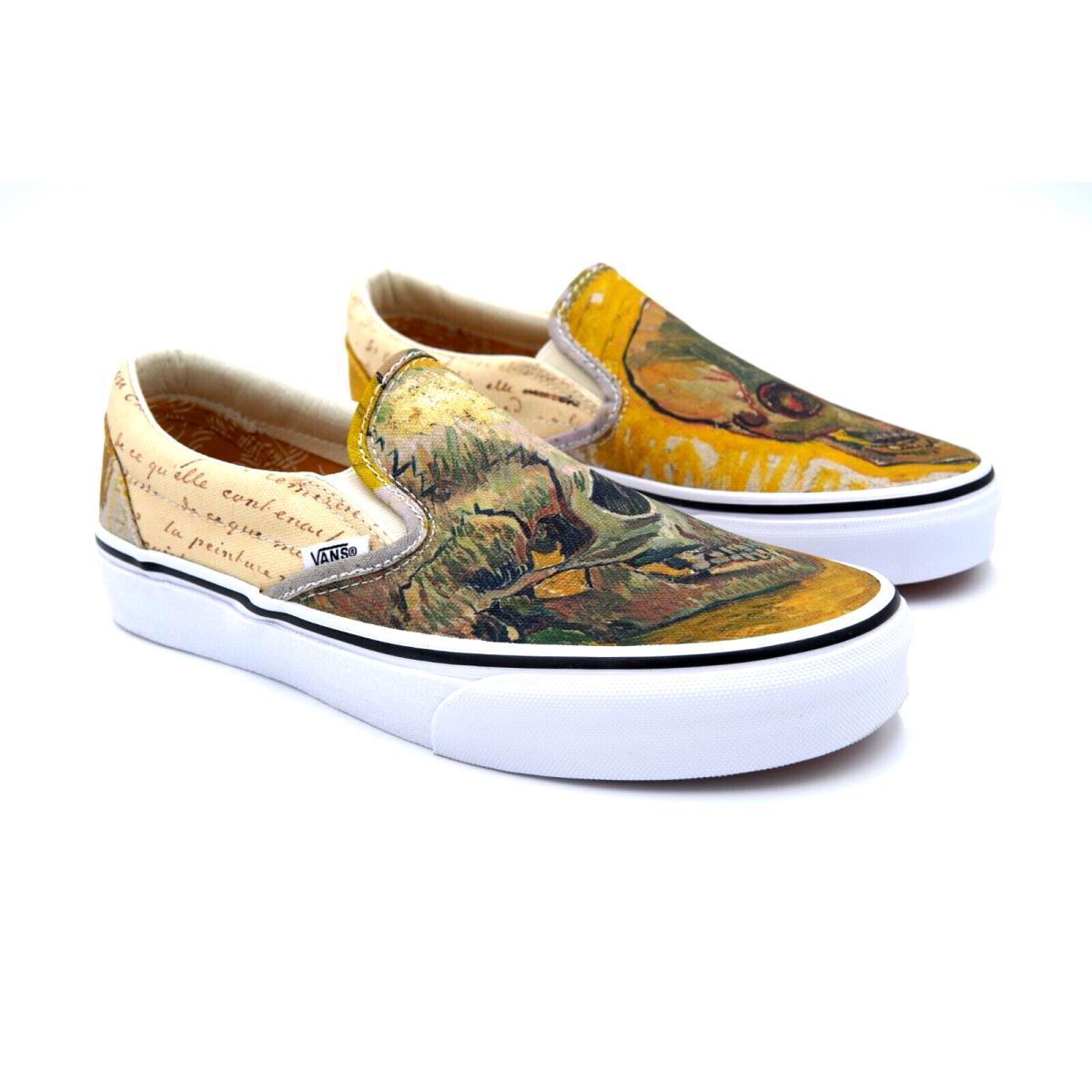 Vans Vincent Van Gogh Skull Canvas Classic Slip On Shoes Womens 8.0