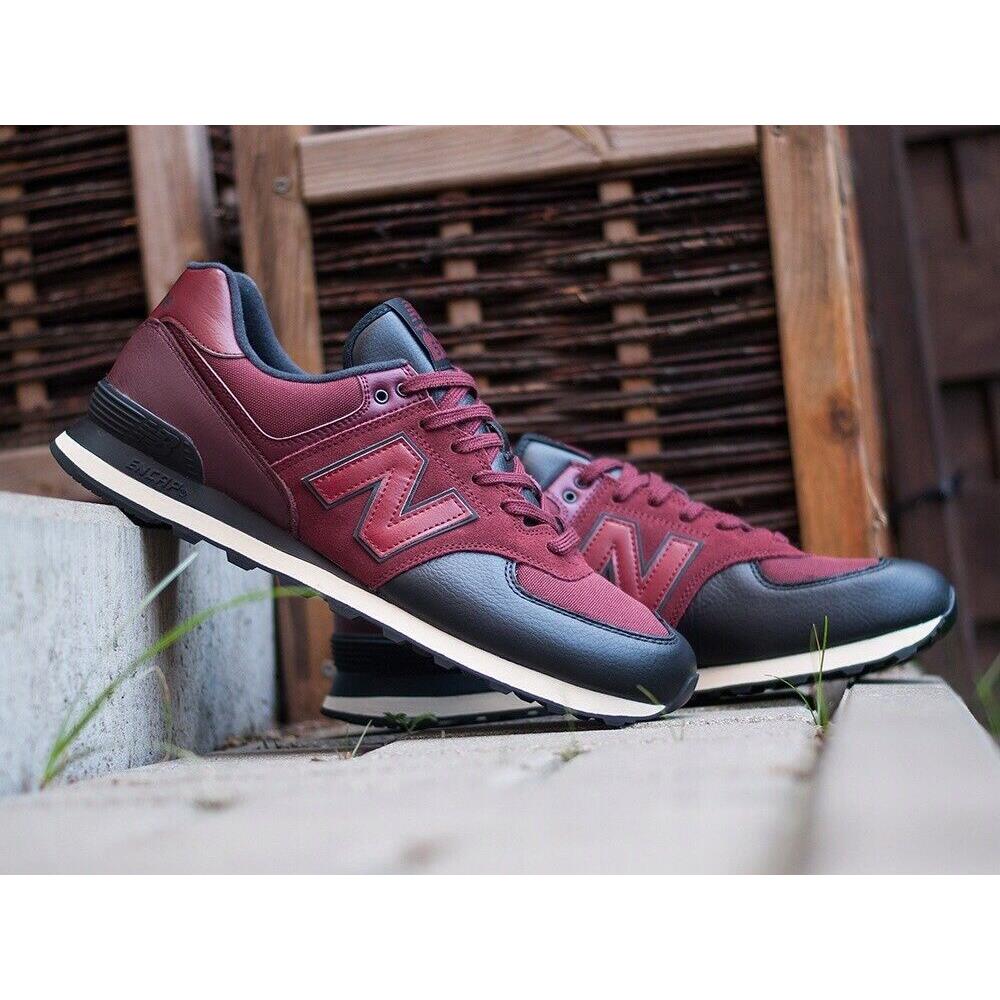 New Balance ML574LHB Men s Classic Shoe Black Burgundy Iconic SporTipTop