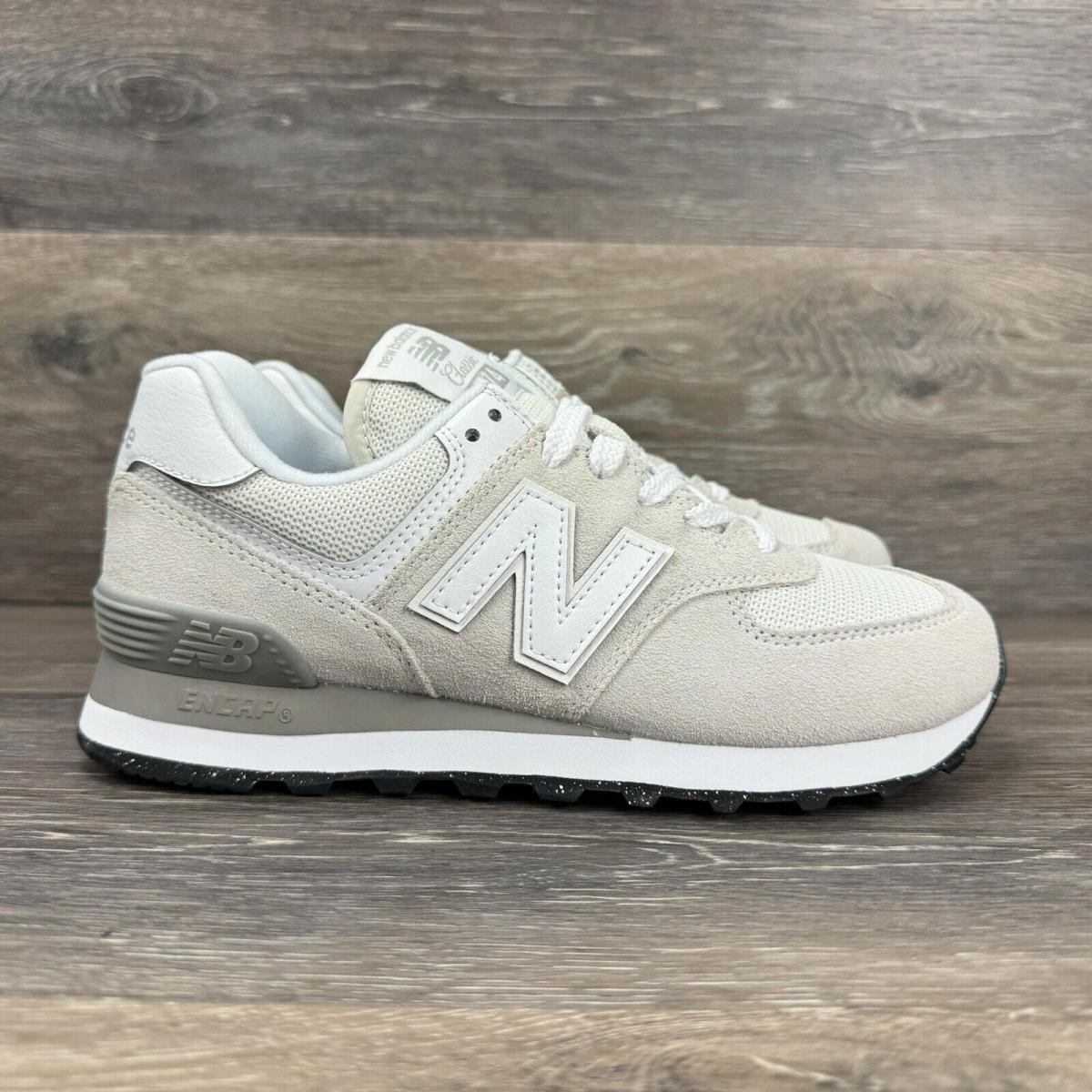 New Balance Shoes Women Size 6 574 Core Grey White Lace up Sneakers Suede