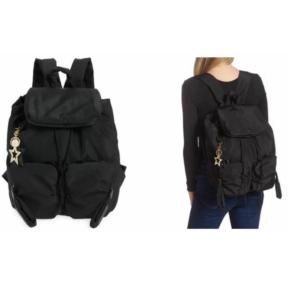 See by Chloe Joy Rider Satin Backpack Black Dust Bag Last