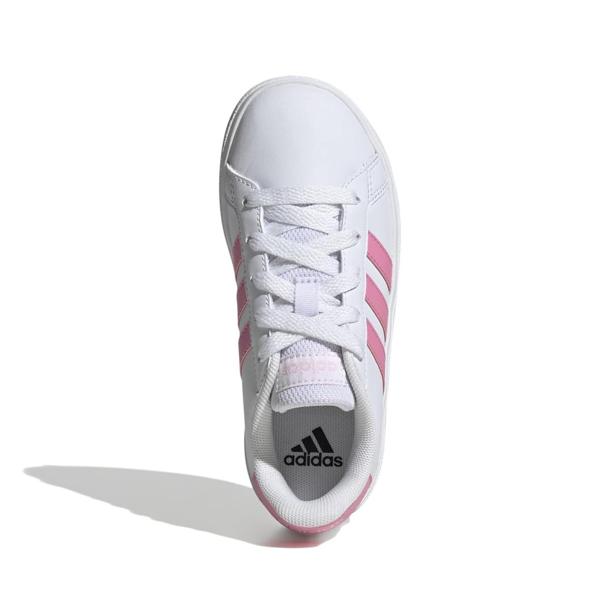 Girl`s Shoes Adidas Kids Grand Court 2.0 Little Kid/big Kid - White/Bliss Pink/Clear Pink