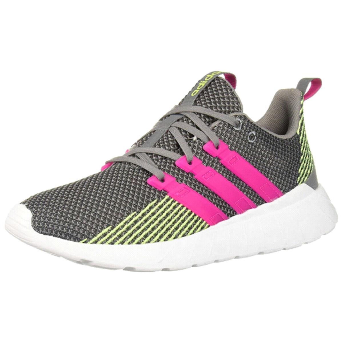 Adidas Women`s Questar Flow Dust Pink Running Shoe Grey Metallic/Shock Pink/Hi-Res Yellow