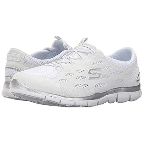 Skechers White Comfort Walking Shoes Size 8 W Wide - White