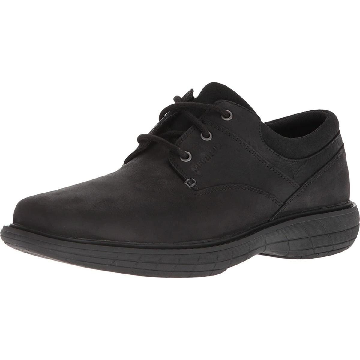 Men`s Merrell World Vue Lace Up Oxford Shoe Black Nuback Leather J94019