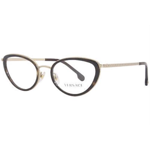 Versace 1258 1440 Eyeglasses Frame Women`s Havana/pale Gold Full Rim 52mm