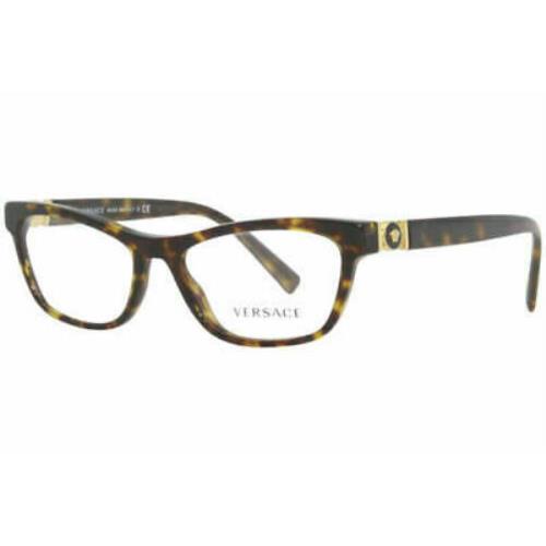 Versace VE3272 108 54 Eyeglasses Women`s Dark Havana Full Rim Cat Eye